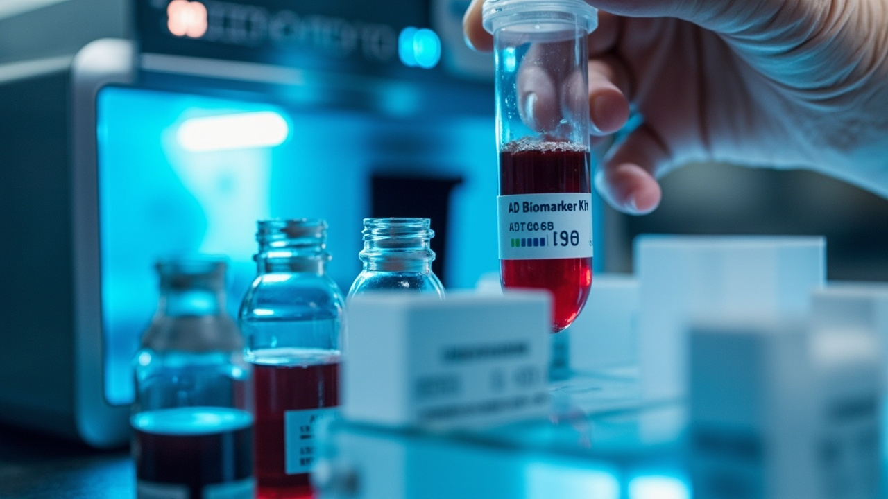 Blood sample being analyzed with AperionDx's AD Biomarker Kit on a qPCR instrument
