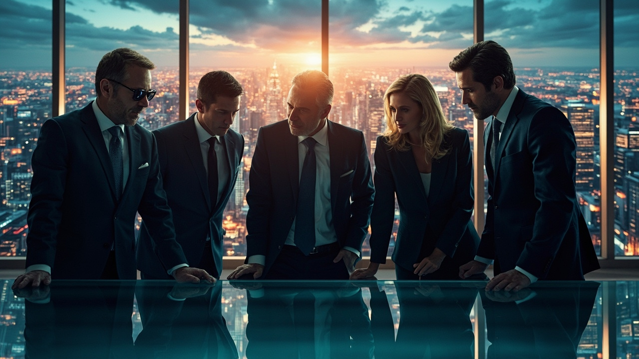Business professionals collaborating on an AI project