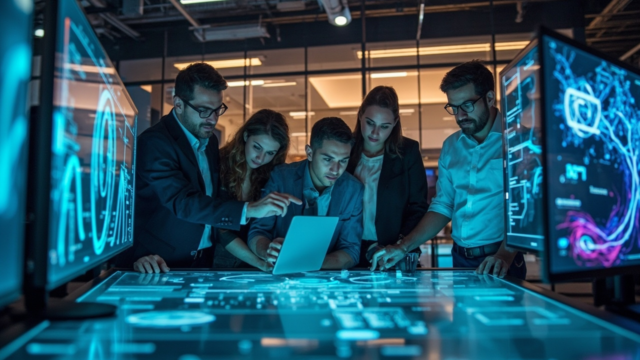 AI consulting team working together