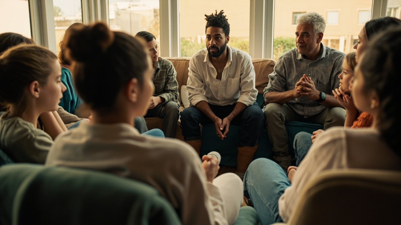 People receiving mental health support from a psychiatrist or counselor